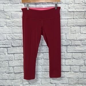 Lululemon athletica Reversible pink and maroon leggings size 8